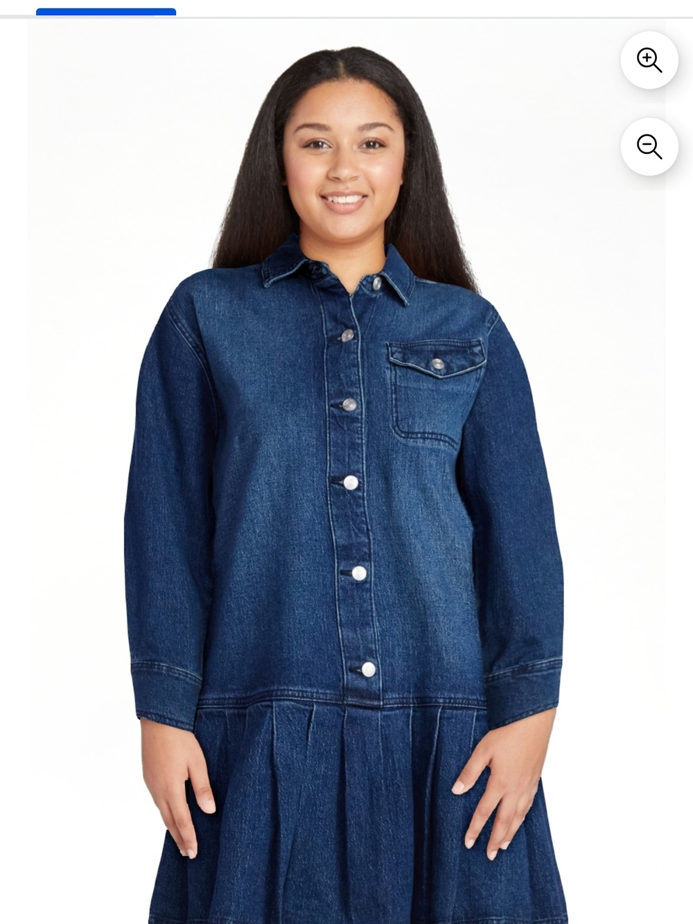 Dark Blue Denim Mini Shirt Dress NWT - Picture 12 of 12